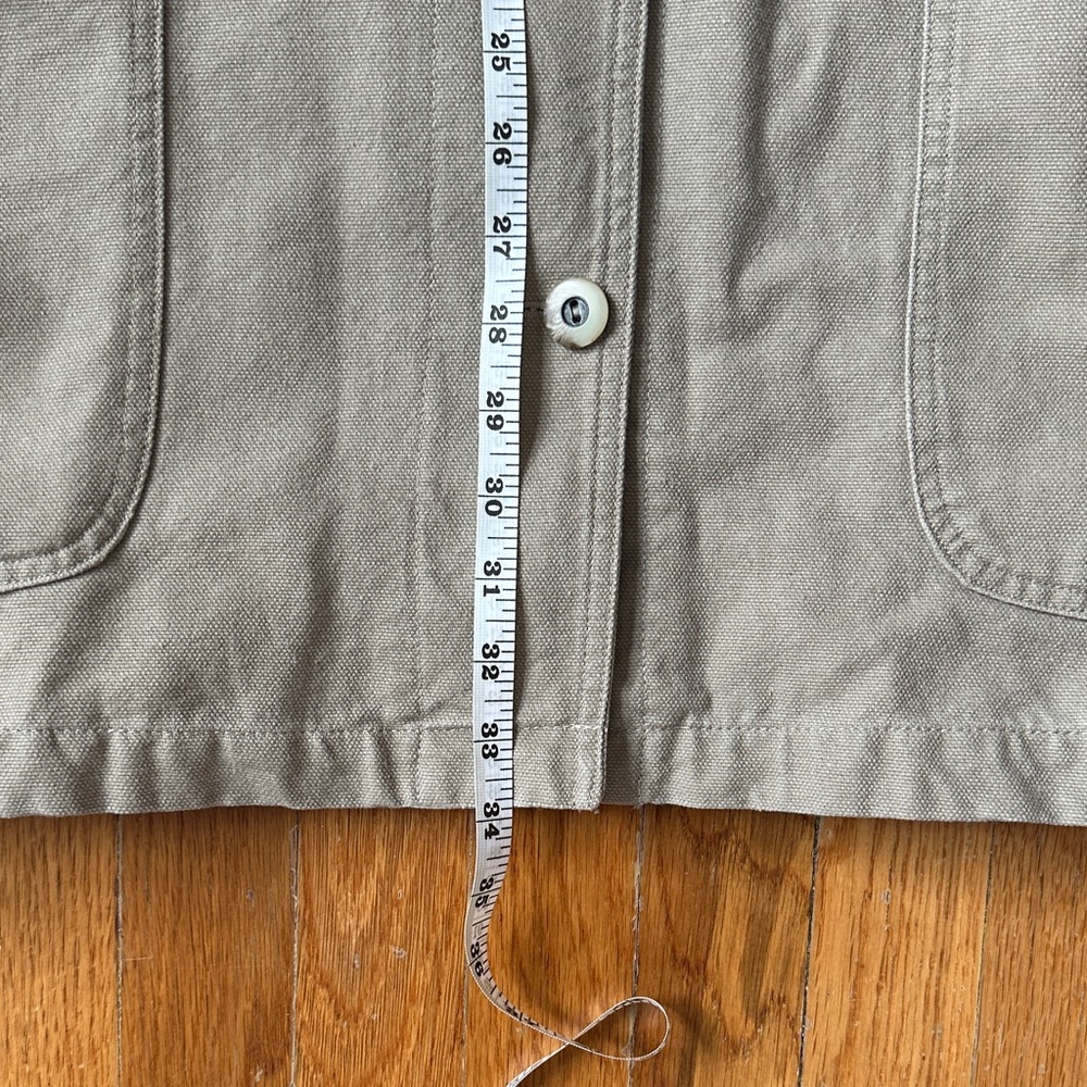 Eddie Bauer Tan Cotton Barn Jacket with Red Plaid Lining - Picture 11 of 15